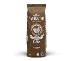 Van Houten Chocolate molido oscuro 1kg - 100% chocolate para bebidas frías o calientes