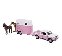 Van Manen Kids Globe Traffic Mitsubishi 520124 Toy Car and Horse Trailer Set Pink/White for Girls