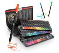 VAN NASSAU FINE ART Set de 120 Lápices de Colores Surtidos en Caja de Metal | Niños y Adultos | Lápices de Madera Professionales para Dibujar Colorear Mandalas | Maletin Dibujo | Estuche lettering