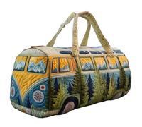 Van Quilted Duffle Bag, Boho Bag Vintage Floral Weekend Travel Bag,Large Capacity Lightweight Gym Tote for Women, naranja