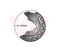 VAN WEZEL Chapa protectora contra salpicaduras, disco de freno para AUDI: RS3, S3, A3 & SKODA: Octavia & VOLKSWAGEN: Golf, Passat (Ref: 0336371)