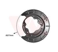 Protector del disco de freno Eje trasero izquierda cincado 8207373 VAN WEZEL