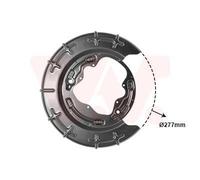 Protector del disco de freno Eje trasero, derecha cincado 8207374 VAN WEZEL