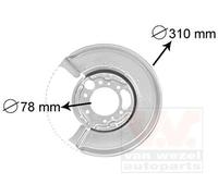 VAN WEZEL Chapa protectora contra salpicaduras, disco de freno para MERCEDES-BENZ: Sprinter VOLKSWAGEN: LT (Ref: 3075373)