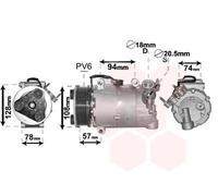 VAN WEZEL Compresor, aire acondicionado para FORD: C-Max, Galaxy, Mondeo, S-Max (Ref: 1800K482)