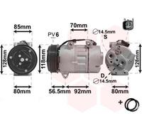 VAN WEZEL Compresor, aire acondicionado para FORD: Focus, C-Max, Kuga & VOLVO: V50, C70, S40, C30 (Ref: 1800K394)