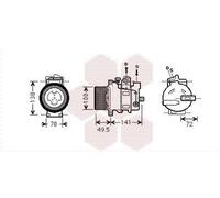 VAN WEZEL Compresor, aire acondicionado para MERCEDES-BENZ: Classe CLK, Classe C, Classe E, Classe CLS (Ref: 3000K476)
