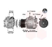 VAN WEZEL Compresor Aire Acondicionado para Mitsubishi Outlander III Gg _ W Gf