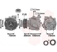 VAN WEZEL Compresor, aire acondicionado para OPEL: Mokka, Adam & CHEVROLET: Aveo, Trax (Ref: 3700K668)