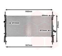 Radiador de agua Aletas refrigeración soldadas 18002405 VAN WEZEL para FORD