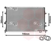 VAN WEZEL Enfriador de Agua Radiador Aletas Soldadas para VW Golf VI 5K1 1.2 TSI