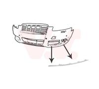 VAN WEZEL Ornamento Protector Parachoques Delantero Izquierdo para Audi A6 Avant