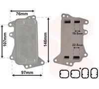 VAN WEZEL Radiador de aceite, transmisión automática para BMW: Série 3, Série 5, Série 1, X5, X3, Série 2, X1 (Ref: 06003553)