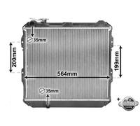 VAN WEZEL Radiador refrigeración motor para Toyota Hilux y VW Taro 515x450x33 mm Ref. 58002088