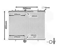 VAN WEZEL Radiador refrigeración del motor Ancho de red 540mm Longitud de red 380mm Profundidad de red 25mm Compatible con FIAT Scudo Furgón 270, 272 40002314