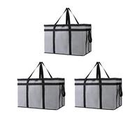 VaNaene Bolsa de Entrega de Alimentos aislada para Comidas Calientes y frías,Bolsa aislada de Alimentos XXX Grande para restaurantes,fácil de Limpiar, Buen Efecto Aislante (3, Grey_Black, XXX-Large)