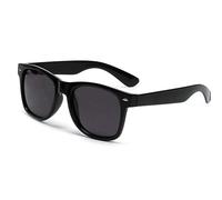 VANANA Gafas de sol clásicas retro vintage con marco cuadrado negro para hombres y mujeres al aire libre, pesca, conducción, escalada, unisex, Marco negro brillante, lente gris, Pack of 1 Pair