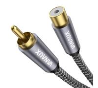 VANAUX Cable de extensión RCA para subwoofer, 75 ohmios, RCA macho a hembra para amplificador, HiFi, analógico y digital (8 m)