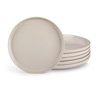vancasso PLAYA - Set de 6 Platos Llanos de 26 cm, Platos de Desayuno de Gres, Juego de Platos de Cena para Cocina, Apto para Lavavajillas y Microondas, Esmalte Reactivo Gris
