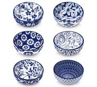 vancasso Selene Juego de 6 Tazones de Cerámica para Servir Salsas de 80 ml, Mini Tazones para Snack-Bocadillos para Salsa de Soja, Sushi, Especias y Complementos a Prueba de Microondas y