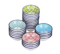 vancasso serie Macaron 24 piezas Mini Cuencos para Aperitivos, Condimiento, Salsa, Recipientes para Salsa, 7.6 cm, 50ml Pintado a mano de Estilo Japonés Vajillas