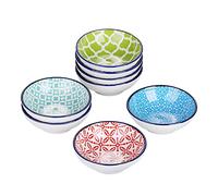 vancasso serie Macaron 8 piezas Mini Cuencos para Aperitivos, Condimiento, Salsa, Recipientes para Salsa 7,6 cm, 50ml Pintado a mano de Estilo Japonés Vajillas