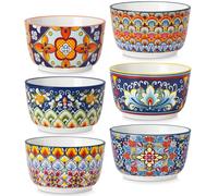 vancasso SIMI Moldes para Soufflé, 6 x 240ml Ramequines de Gres, Moldes para Tartas, Mini Cuencos para Postre, Aperitivos, Apto para Lavavajillas, Microondas y Horno, Ø 10 cm, Estilo Bohemio