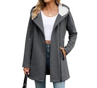 Vancavoo Sudaderas Mujer Cremallera Chaquetas con Capucha Asimetría Hoodie Polar Abrigo Casual Outwear Primavera y Otoño,Gris Oscuro,XXL
