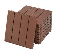 VANCHEMO Baldosas de 30 x 30 cm, para terraza, balcón, 33 unidades, 33 unidades, con drenaje, aspecto de madera, suelo para terraza, jardín (marrón rojo)