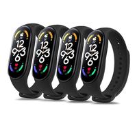 Vancle 4PACK Pulseras para Xiaomi Mi Band 7 Pulsera para Mujer Hombre, Silicona Deportiva Suave Correa de Repuesto para Xiaomi Mi Band 7 (Negro/Negro/Negro/Negro)
