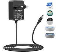 VANCLE Cargador 15W Adaptador Corriente 12V 1.25A para Echo Pop/Echo Spot/Show 5 (1ª/2ª Gen) / Dot (3ª/4ª/5ª Gen)/ Dot Kids Edition/Fire TV Cube, Cable de Alimentación Original de 1.5M (Negro)
