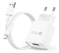 VANCLE Cargador USB Carga Rapida para Xiaomi Redmi Note 15 14 13 12 11 10 9 8 / Mi 17 16 15 14 13 12 11Lite / Poco X8 Pro/M8/X7/M7/X6 Pro/X5 X4 F6 F5 F4 F3, 3.0 Cargador Movil con 1M Cable