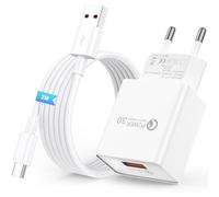VANCLE Cargador USB Carga Rapida para Xiaomi Redmi Note 15 14 13 12 11 10 9 8 / Mi 17 16 15 14 13 12 11Lite / Poco X8 Pro/M8/X7/M7/X6 Pro/X5 X4 F6 F5 F4 F3, 3.0 Cargador Movil con 2M Cable