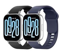 Vancle Pulsera compatible con Xiaomi Redmi Watch 5 Active/Redmi Watch 5 Lite Mujer Hombre, Silicona Flexible Pulsera, Negro/Azul Noche