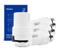 VANCOCO 4 Cabezales termostáticos para radiador, válvula M30 × 1,5 mm, Blanco, Sensor líquido, posición anticongelante