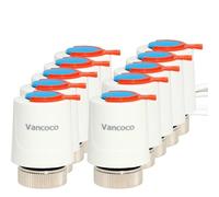 VANCOCO Actuador para calefacción por suelo radiante (10 unidades, 230 V, M30 x 1,5 NC, cerrado sin corriente), servomotor térmico para calefacción por suelo radiante y distribuidor de circuitos de
