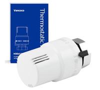 VANCOCO M30×1,5 mm Cabeza Termostática para Válvula de Radiador, Termostato para Calefacción, Válvula de Calefacción, en Blanco, Sensor de Líquido con Posición Antigel