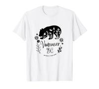 Vancouver BC Bear & Flowers Nature At Your Door Design Camiseta gráfica económica, Hombre, Blanco, XL