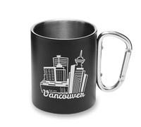 Vancouver Canada British Columbia BC - Taza de metal con asa de mosquetón, taza de camping