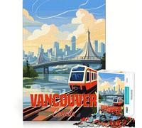 Vancouver,Canadá Rompecabezas de 1000 Piezas Juguete de construcción Focus Ajuste Huecos Actividad gratificante para días lluviosos (38x26cm)