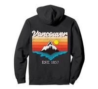 Vancouver Mountain River Retro Sunset USA Viaje Vancouver Sudadera con Capucha