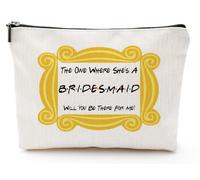 Vancsenia Regalo para dama de honor, despedida de soltera, regalos de boda para mejores amigas, bolsa de maquillaje, bolsa de cosméticos para mujeres, THE ONE WHERE SHE'S BR1DESMAID
