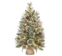 Vandans árbol de Navidad artificial efecto nieve con 20 luces 60 cm