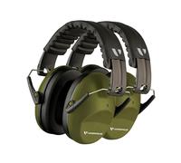Vanderfields Orejeras de protección auditiva Premium - Cascos de reducción de sonido de amplio espectro 33,2 dB a 2 KHz - Adultos y adolescentes - Verde militar, paquete de 2