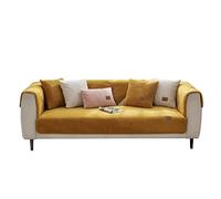 VanderHOME Antideslizante Funda de sofá Cachemira Cubre sofá Cojín de sofá Felpa Gruesa Otoño Invierno Escudo Funda para sofá ProteccióN Muebles Sala Estar 90 * 180cm-Amarillo-Cojines（1 Pieza）