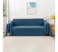 VanderHOME Antideslizante Fundas de sofá Ajustables Impermeable Cubre Sofá Protector Extraíbles Almohadilla para sofás Protector de Mascotas 180 * 380cm-Azul Scuro