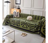 VanderHOME Bohemio Mantas para Sofa, Jarapas para Sofas, Funda de Sofá para Todas Las Estaciones, Colcha Multiusos para Sofas,Adecuada para Sofás, Camas, Viajes Al Aire Libre 180 * 260cm-Verde Oscuro