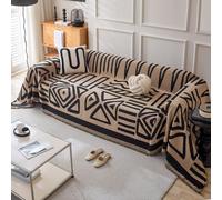 VanderHOME Bohemio Mantas para Sofa, Jarapas para Sofas, Funda de Sofá para Todas Las Estaciones, Colcha Multiusos para Sofas,Adecuada para Sofás, Camas, Viajes Al Aire Libre 180 * 420cm-Curry Oscuro
