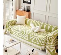 VanderHOME Bohemio Mantas para Sofa, Jarapas para Sofas, Funda de Sofá para Todas Las Estaciones, Colcha Multiusos para Sofas,Adecuada para Sofás, Camas, Viajes Al Aire Libre 180 * 380cm-Verde