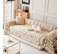 VanderHOME Bohemio Mantas para Sofa, Jarapas para Sofas, Funda de Sofá para Todas Las Estaciones, Colcha Multiusos para Sofas,Adecuada para Sofás, Camas, Viajes Al Aire Libre 180 * 300cm-Curry Claro
